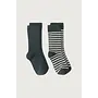 Gray label ribbed socks gots 2pack blue grey/cream