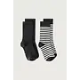 Gray label ribbed socks 2-pack pirate black/cream
