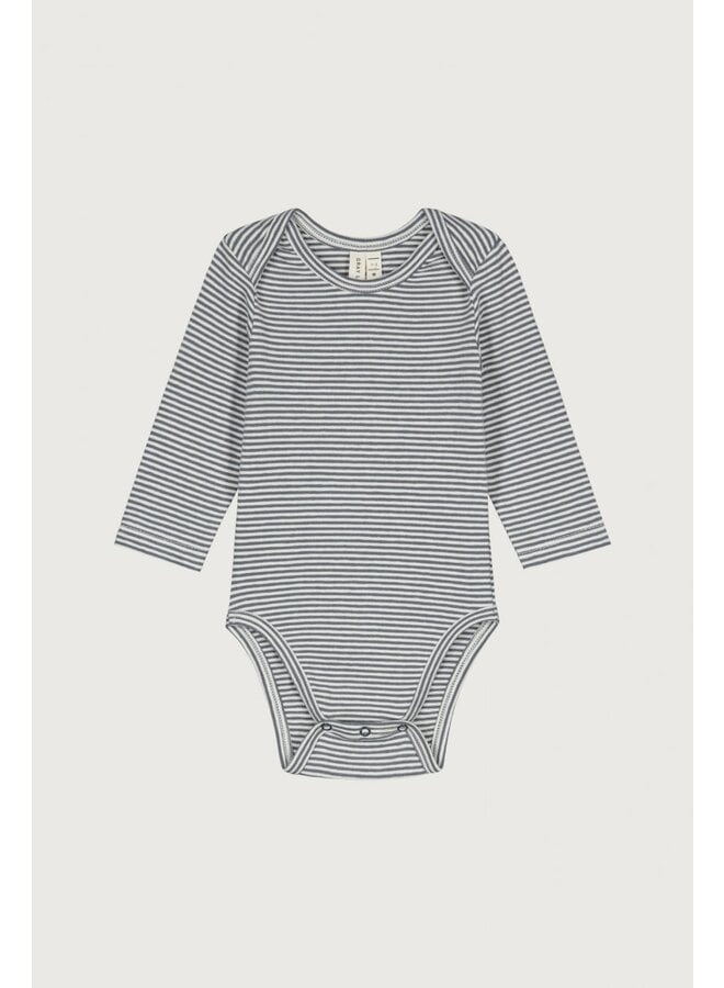 Gray label baby onesie blue grey/cream