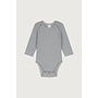 Gray label baby onesie gots blue grey/cream
