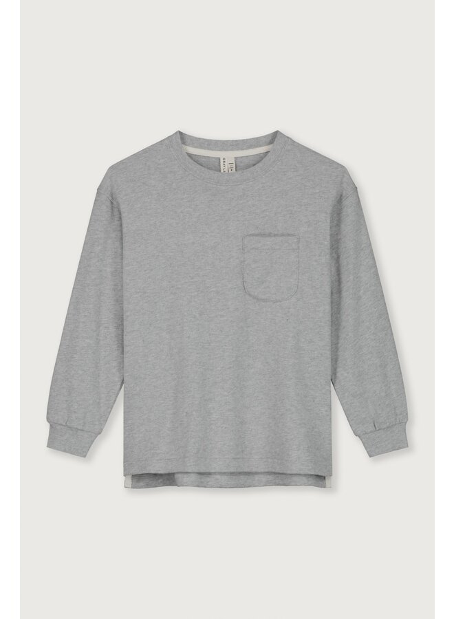 Oversized L/S Tee GOTS Grey Melange