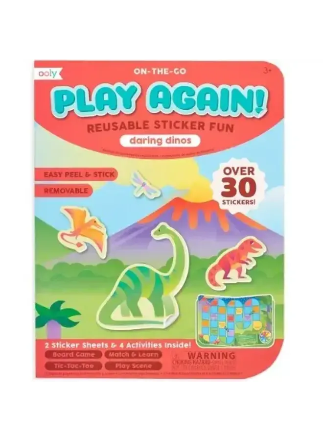 Ooly play again reusable sticker fun mini on the go daring