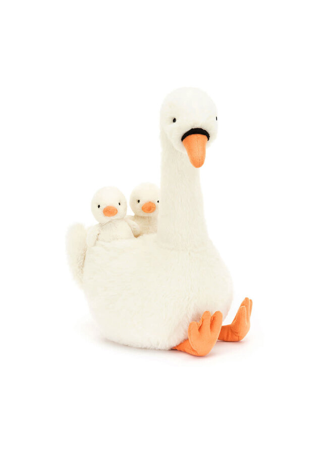 Jellycat featherful swan cream