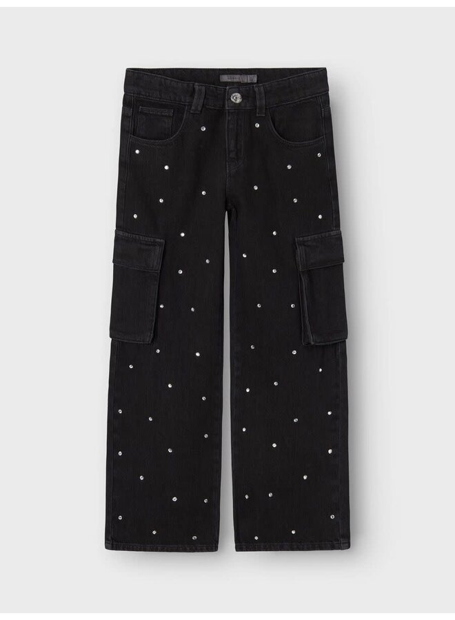 Name it nkfrose wide cargo jeans zwart