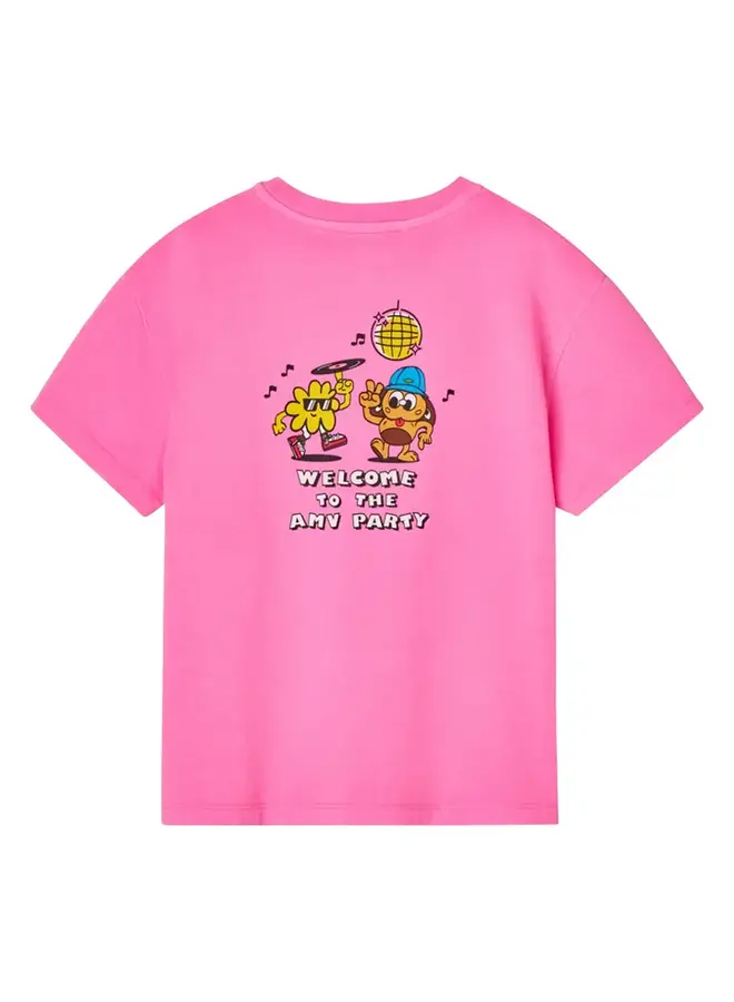 American vintage fizvalley tshirt rose fluo