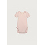 Gray label baby onesie short sleeve gots faded pink/cream