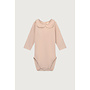 Gray label baby collar onesie gots faded pink/cream