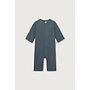 Gray label baby suit with back seam gots blue grey