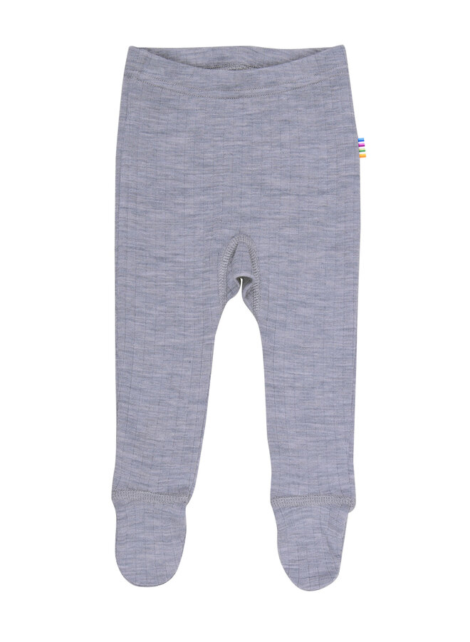 Joha merinowol legging met voetje light grey melange