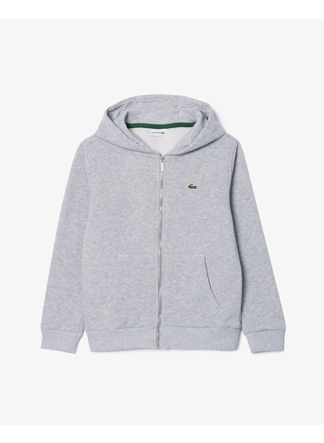 Lacoste lcb core fleece full zip hoodie argent chine heather