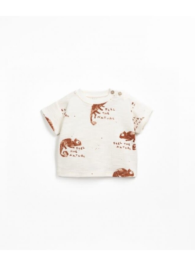Play up printed rib t-shirt grés
