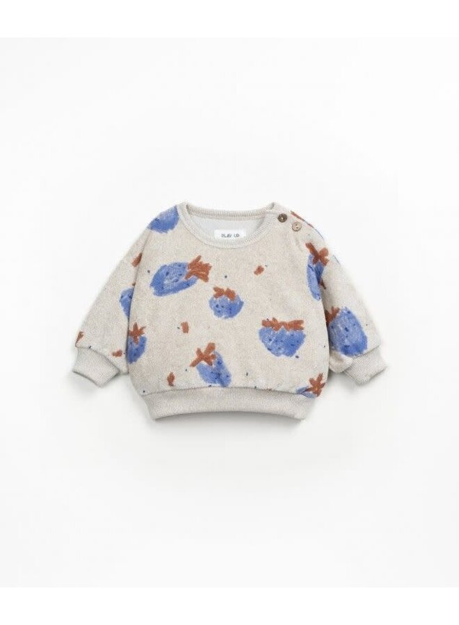 Play up printed plush sweater grés