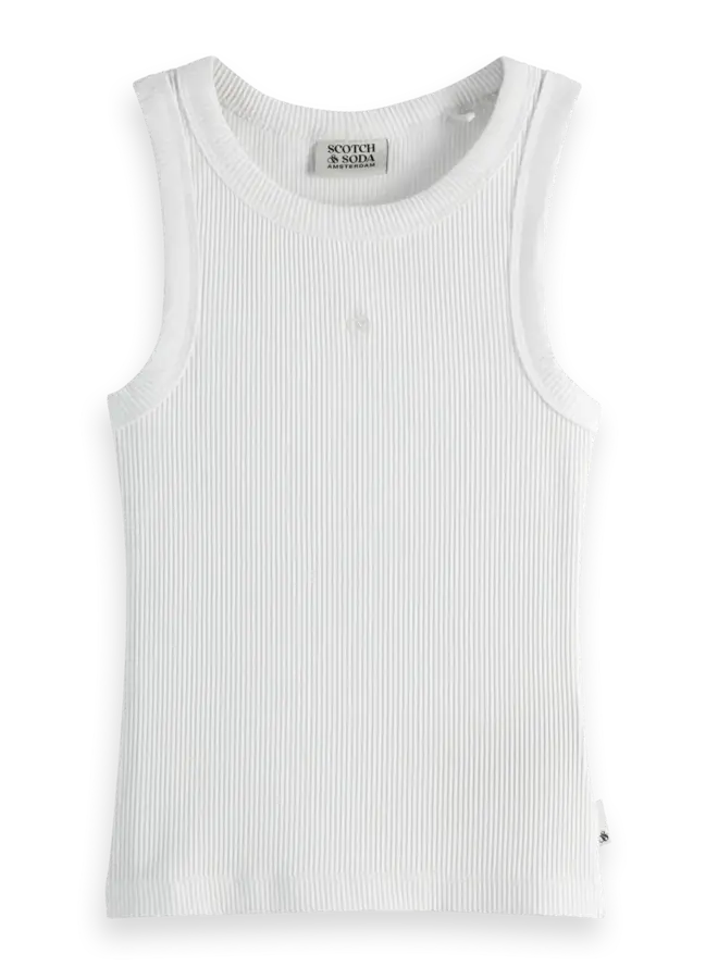 S&S baby rib slim fit top white