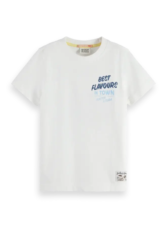 S&S regular fit t-shirt with front and back artwork white