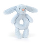 Jellycat bashful blue bunny ring rattle
