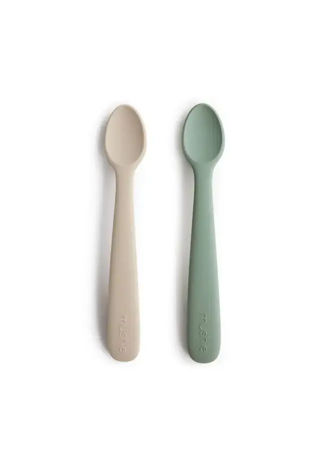 Mushie baby spoon cambridge blue/shifting sand