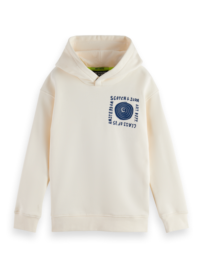 S&S relaxed fit artwork hoodie eggnog