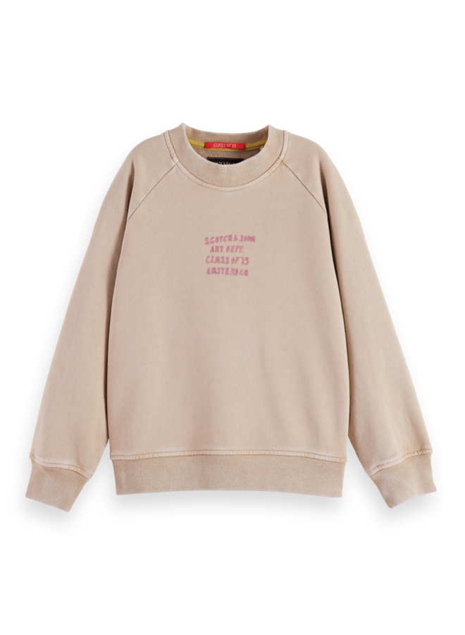 S&S relaxed fit raglan artwork sweatshirt taupe