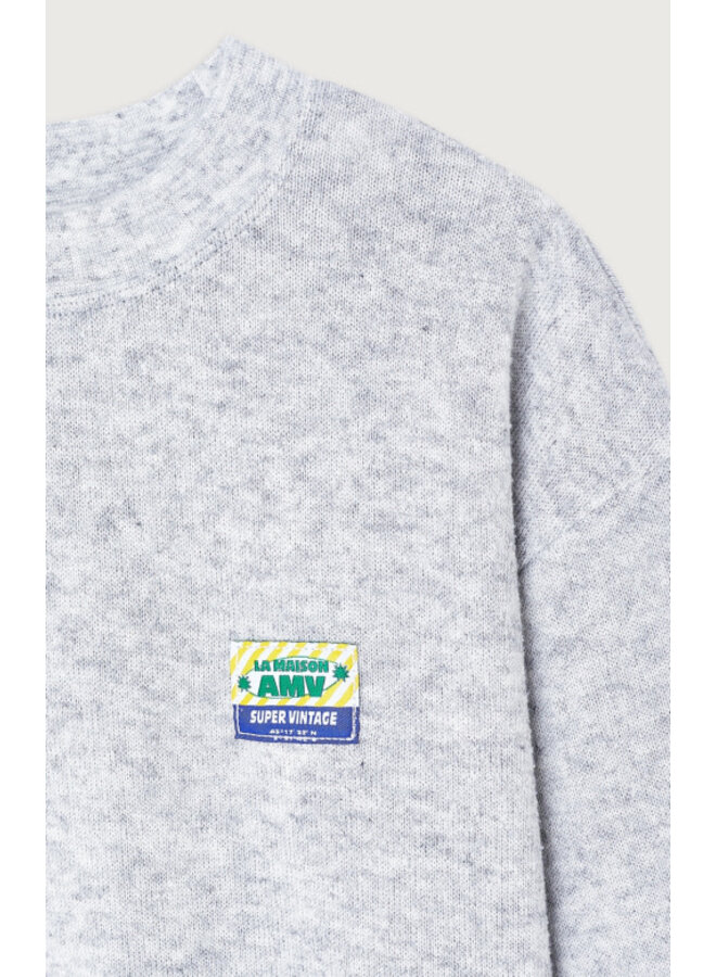 American vintage evona sweater gris clair chine
