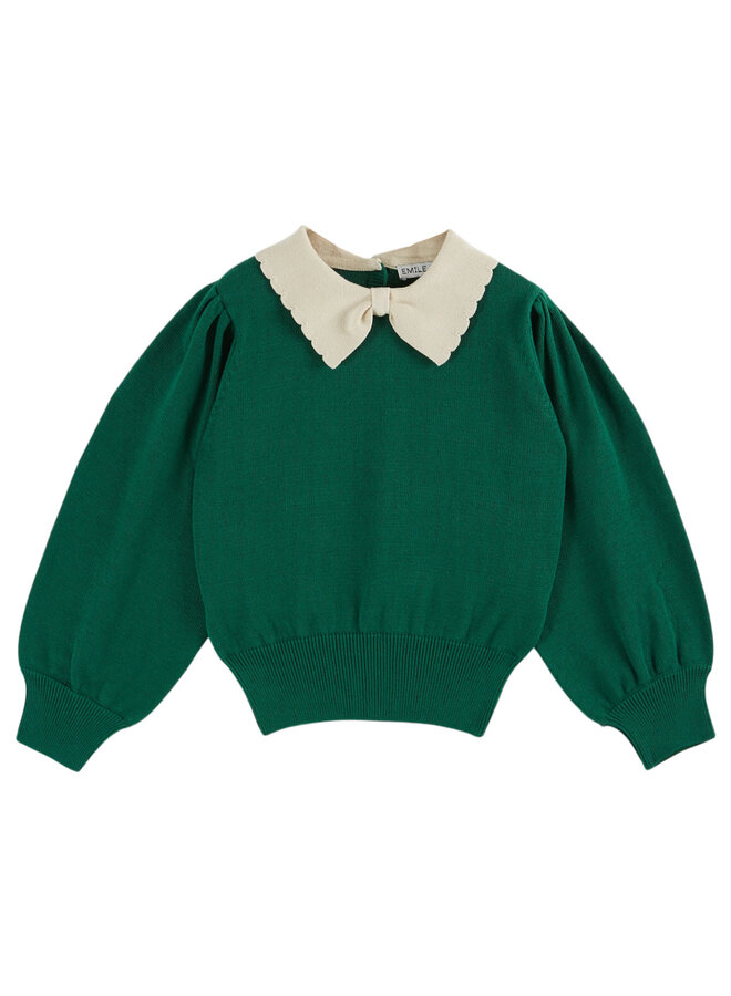 Emile et ida pullover col pierrot vert