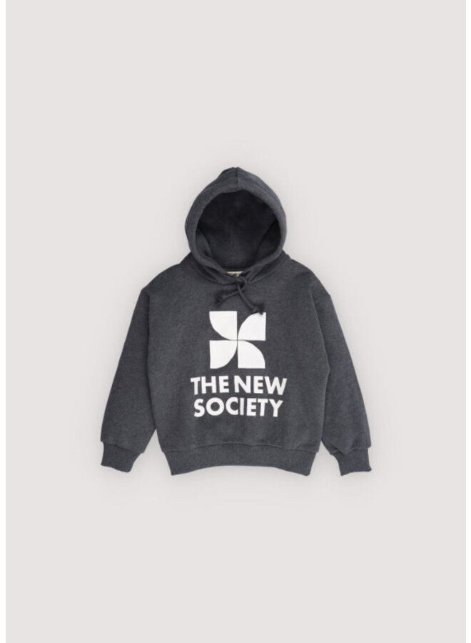 The new society logo hood sweatshirt galactic grey melange