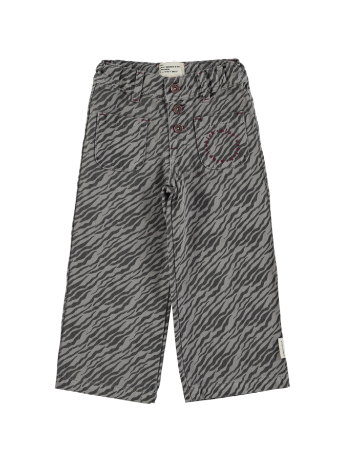 Piupiuchick flare trousers grey zebra print