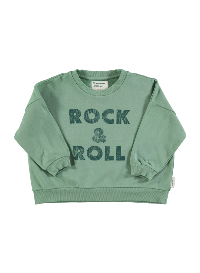 Piupiuchick sweatshirt rock&roll print green