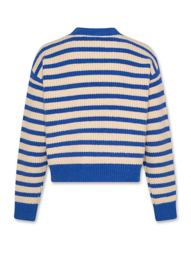 AO76 carla c-neck sweater flash blue stripe