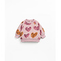 Play up printed fleece sweater rose