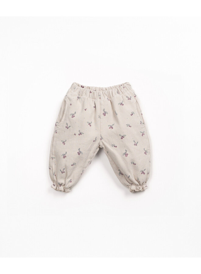 Play up printed twill trousers tones