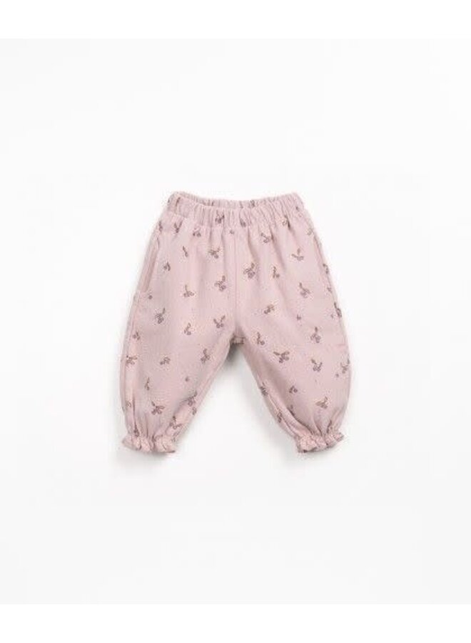 Play up printed twill trousers rose