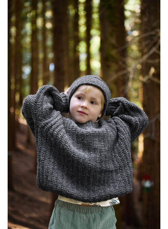 Play up knitted sweater grafite