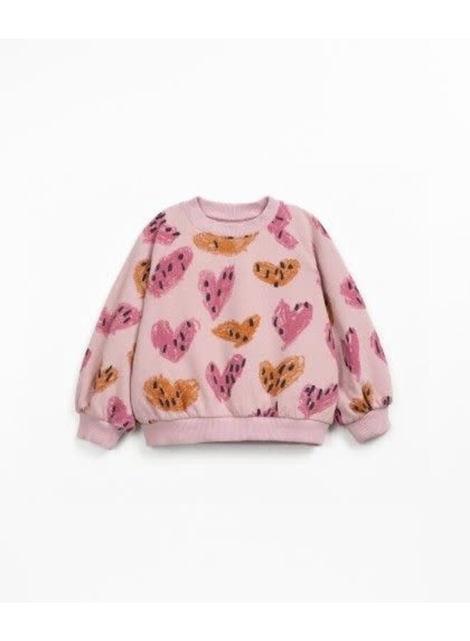 Play up printed fleece sweater kid rose