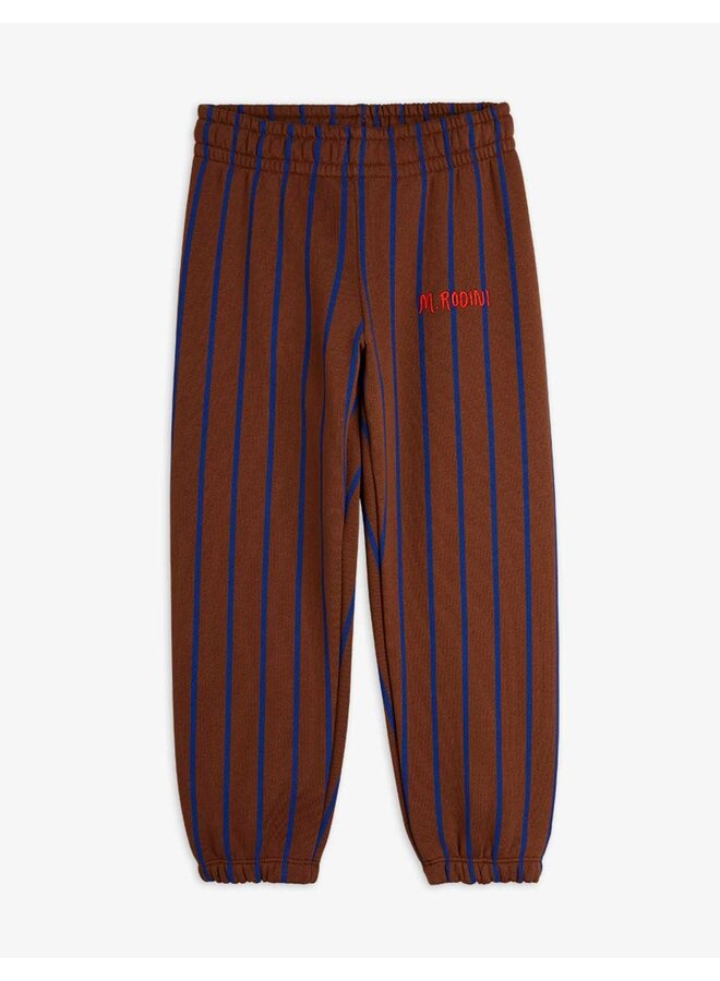 Mini rodini vertical stripe aop sweatpants brown