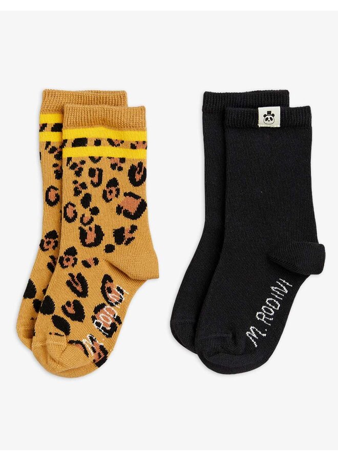 Mini rodini basic leopard 2-pack socks