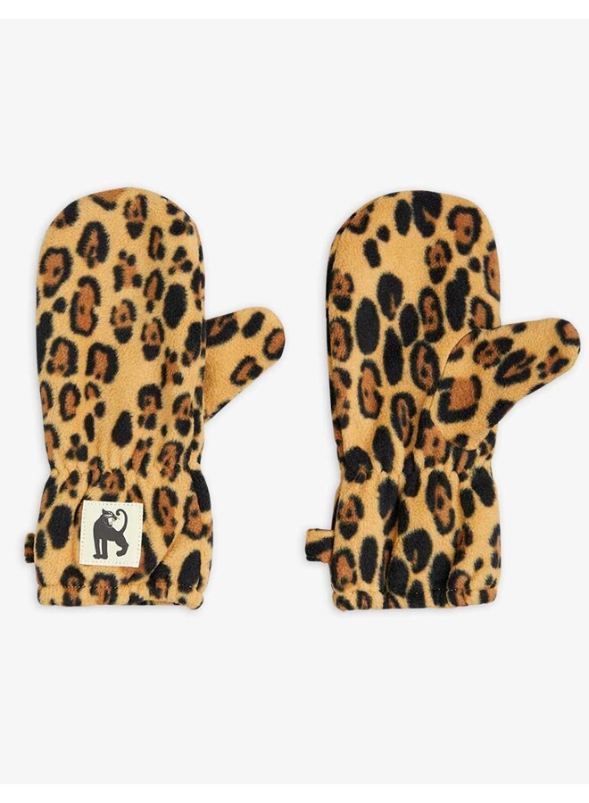 Mini rodini leopard fleece mittens
