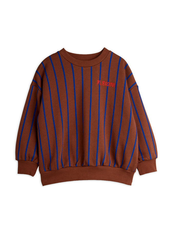 Mini rodini vertical stripe aop sweatshirt brown