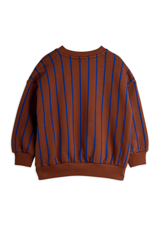 Mini rodini vertical stripe aop sweatshirt brown