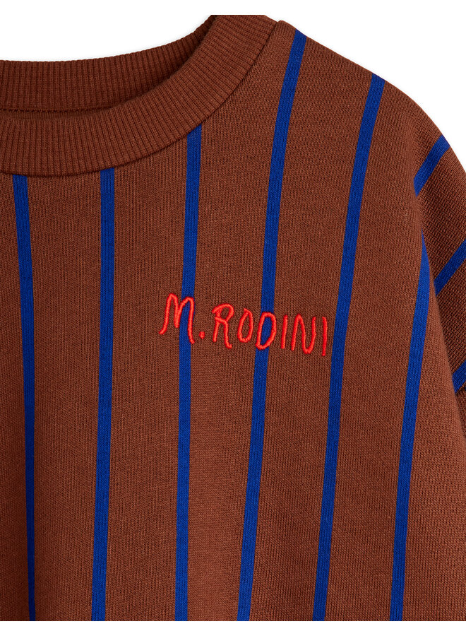 Mini rodini vertical stripe aop sweatshirt brown