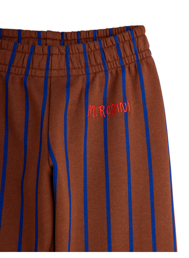 Mini rodini vertical stripe aop sweatpants brown