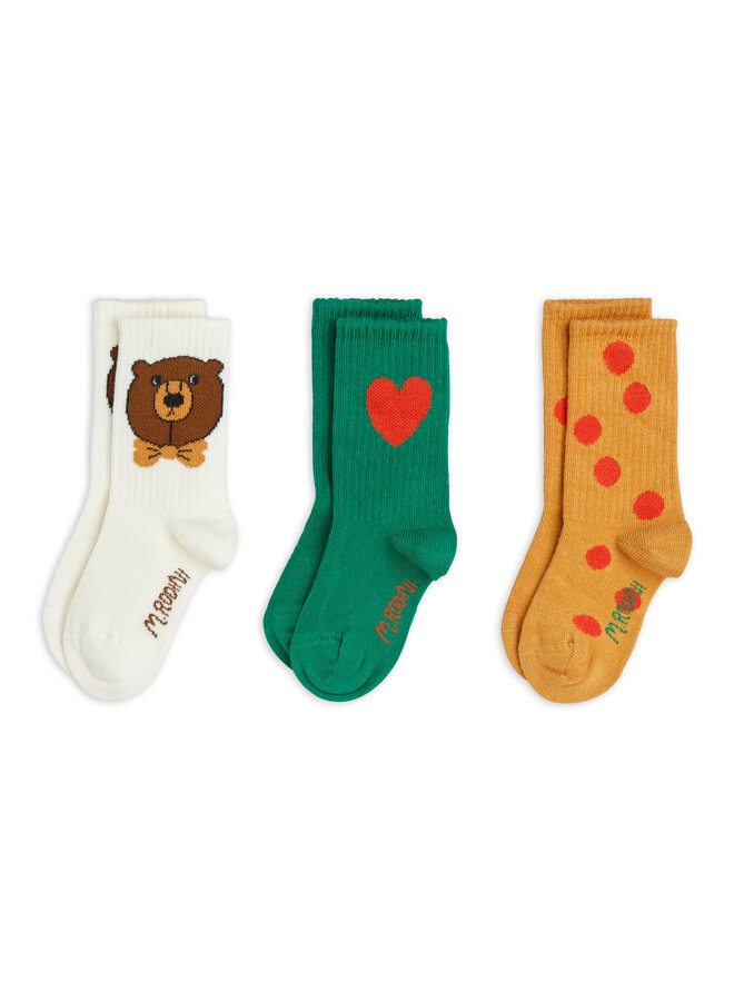 Mini rodini bear 3-pack socks