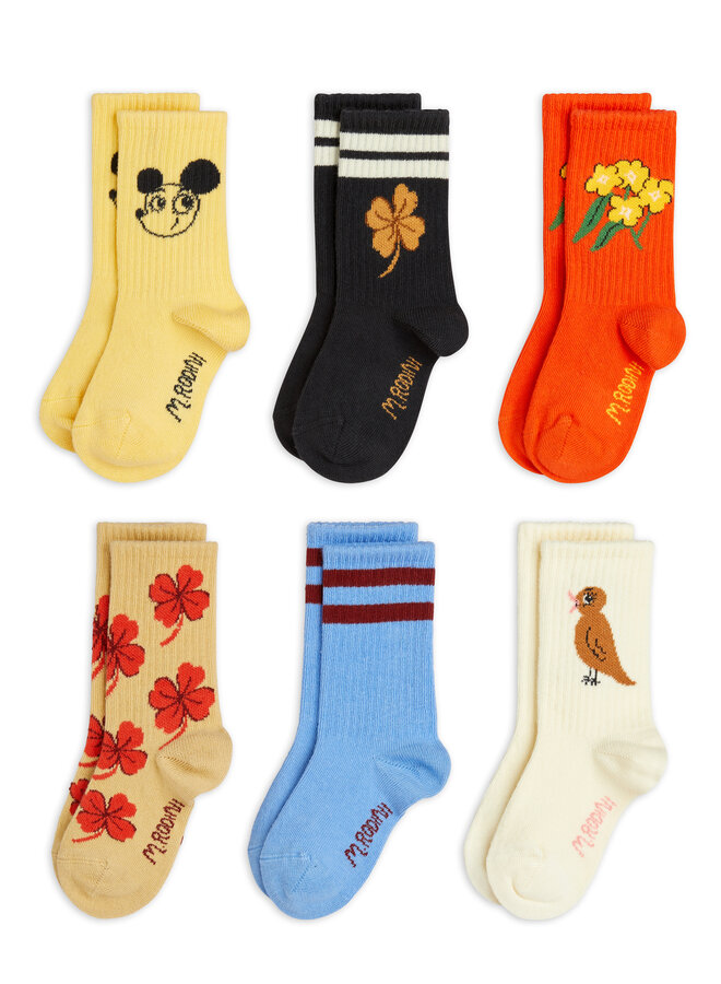 Mini rodini clover 6-pack socks