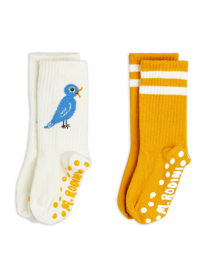 Mini rodini bird 2-pack anti-slip socks