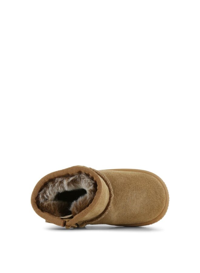 Shoesme cognac bootie met fluffy voering