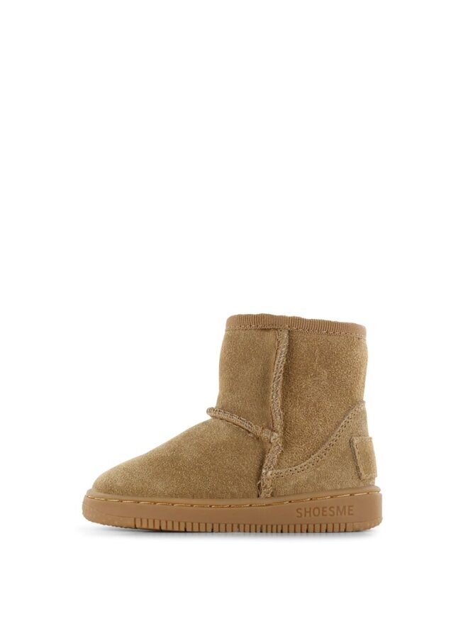 Shoesme cognac bootie met fluffy voering