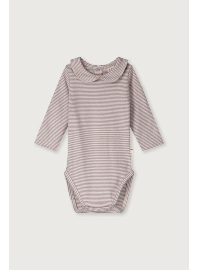 Gray label baby collar onesie gots berry/cream