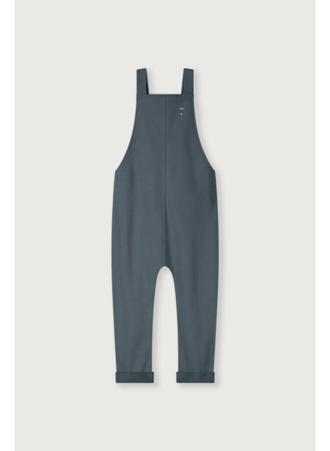 Gray label salopette with seam gots blue grey