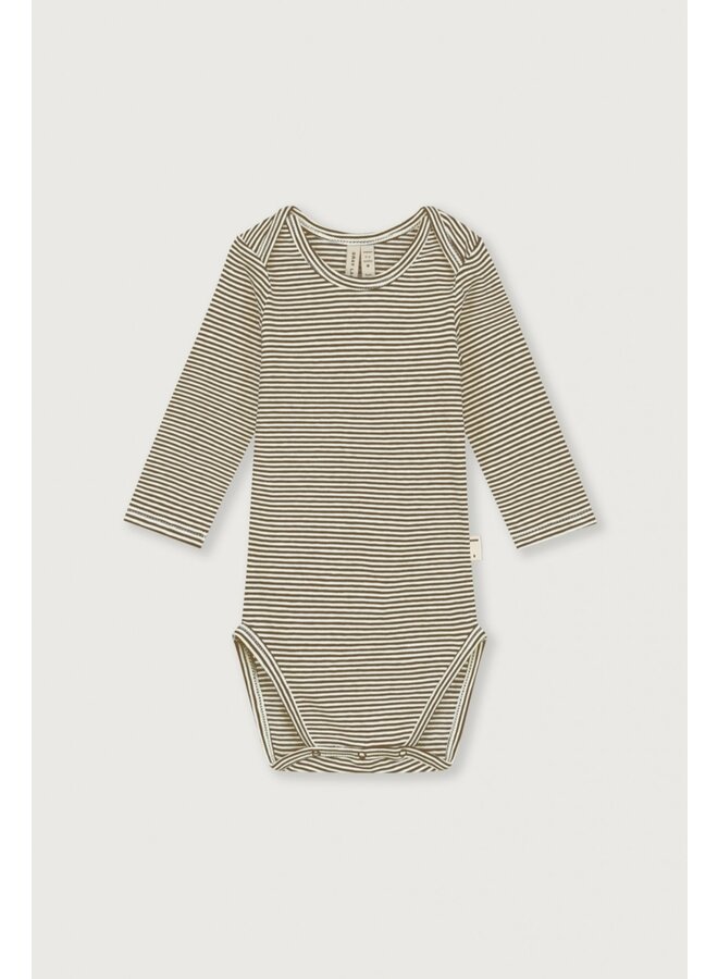 Gray label baby l/s onesie woody/cream