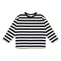 Jenest moos oversized ls tshirt navy blue off white stripe