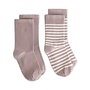 Gray label ribbed socks gots 2-pack berry/cream